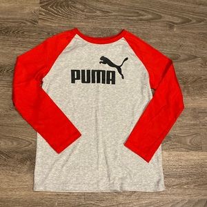 Puma Henley Style Shirt, Red and Gray, M(10/12)
